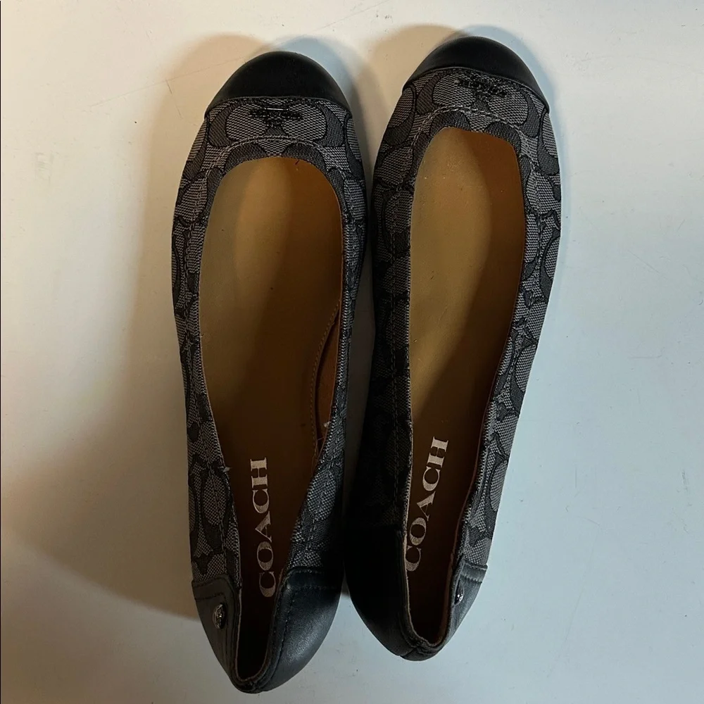 Coach Black and Gray Women's Flats size US 6.5 EUR 37.5 - Picture 4 of 6
